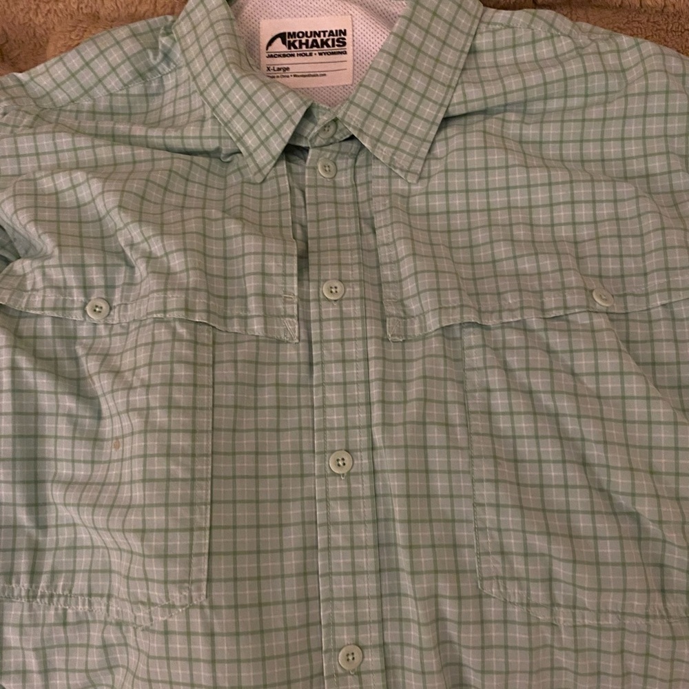 Sea green button up shirt